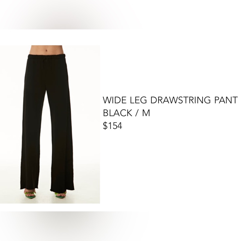 Lanston Black Wide Leg Drawstring Pant Size Medium